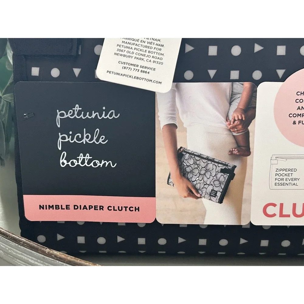 Petunia Pickle Bottom Black‎ Nimble Diaper Clutch/Paci Holder Bundle Neo Geo $85
